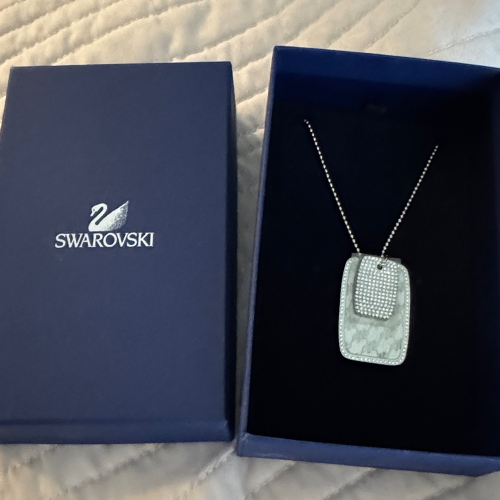Swarovski dog tag necklace